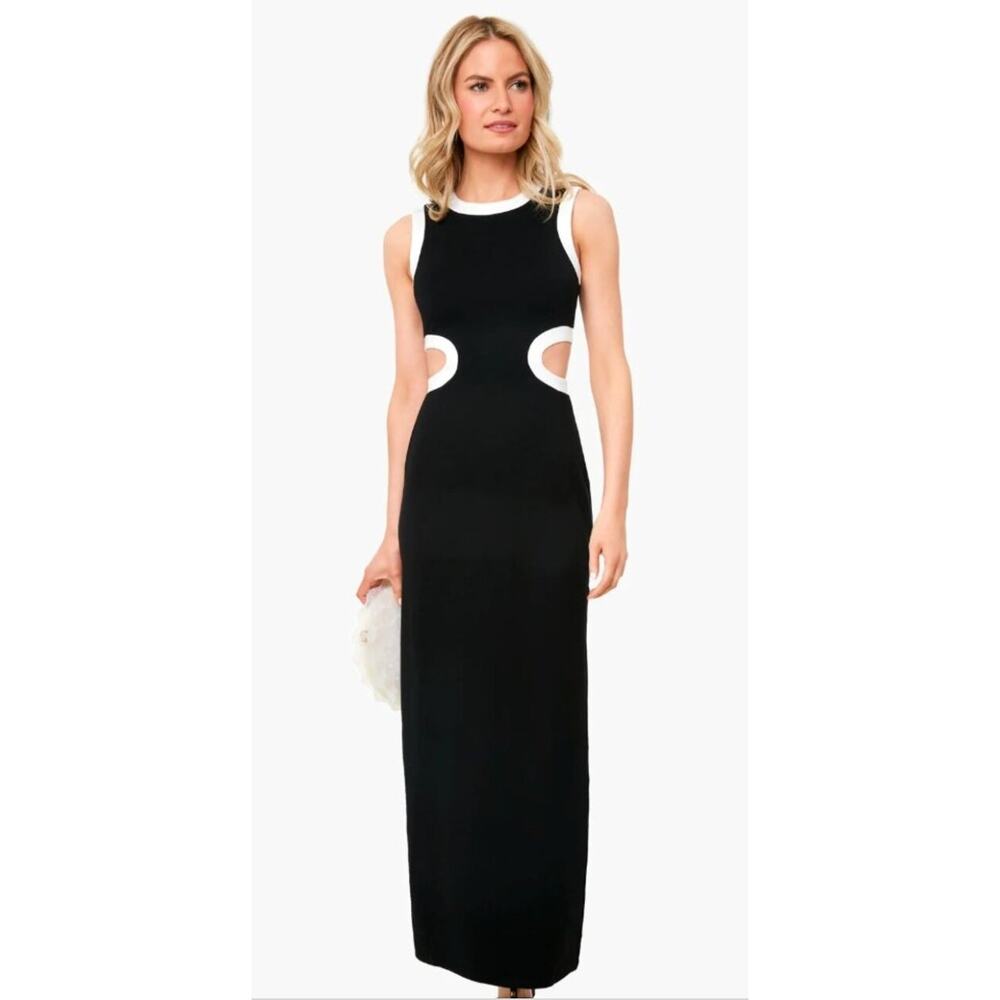 Staud Dress Medium Dolce Midi Black White Party Downtown Chic Minimalist Elegant - Picture 5 of 16